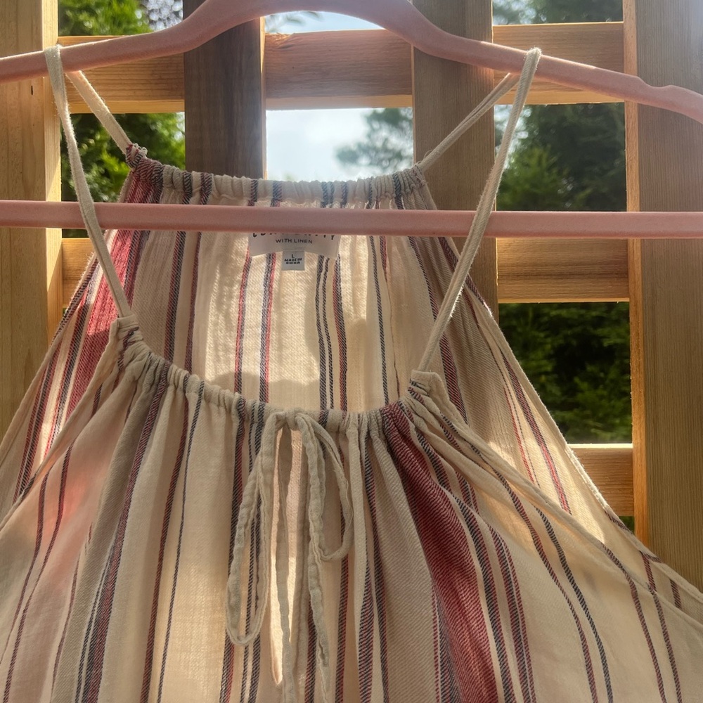 Striped linen maxi dress